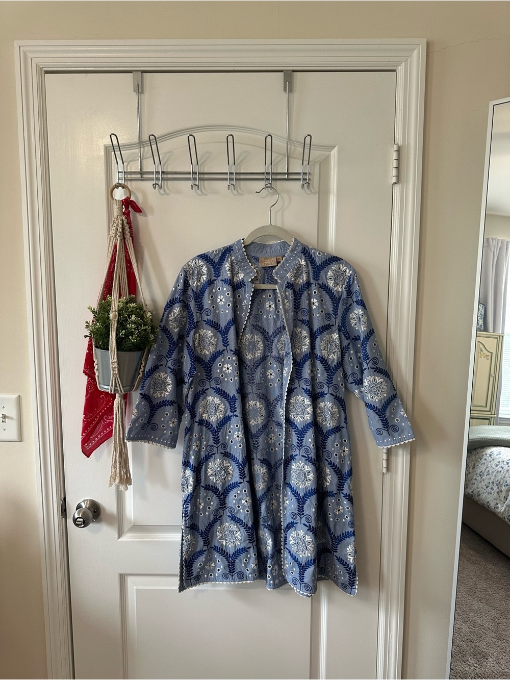 Rungolee Francine Jacket Blue Embroidered Long Jacket